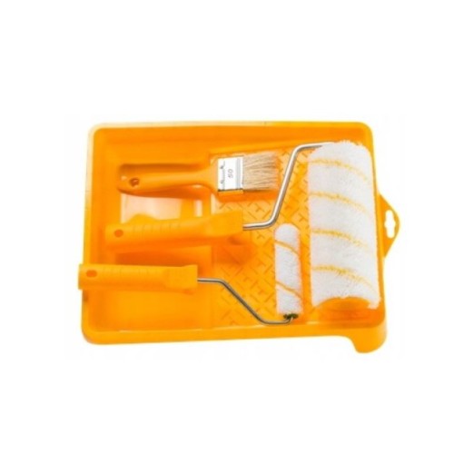 Set de vopsit, Hardy, Plastic, Tava 24 x 32 cm, Rola 18 cm, Pensula 50 mm, Portocaliu